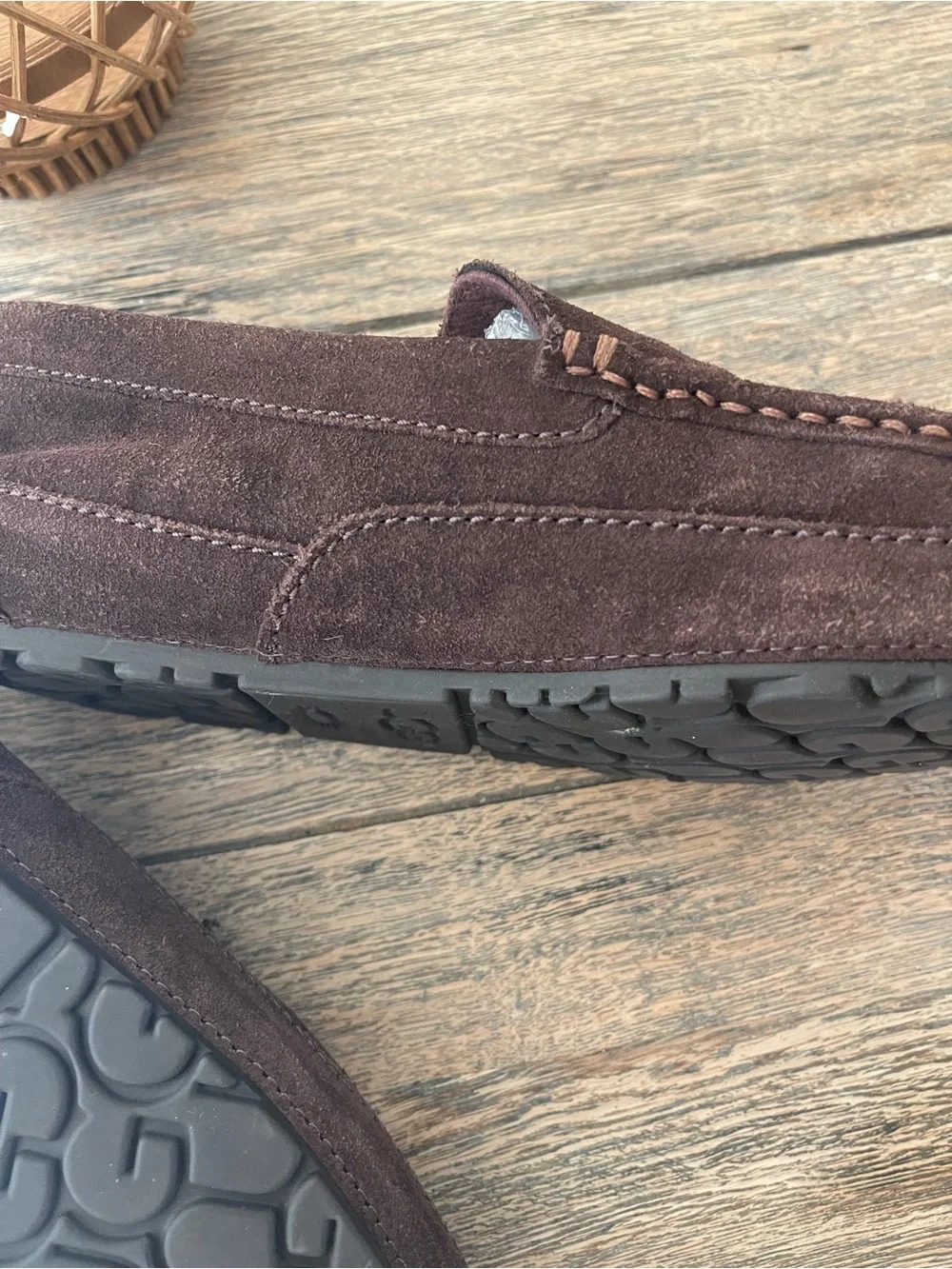 UGG Men’s Dark Brown Suede Slip-On Loafers